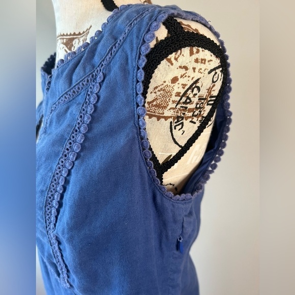 Boden 100% linen sleeveless blue dress in a size 4L - Picture 8 of 12